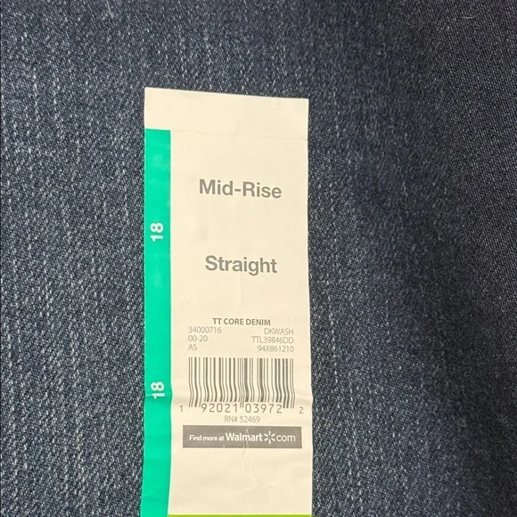 Straight Leg Jeans Women’s Size 18 Dark Wash Mid-Rise 5 Pocket Stretch NEW - Picture 8 of 9